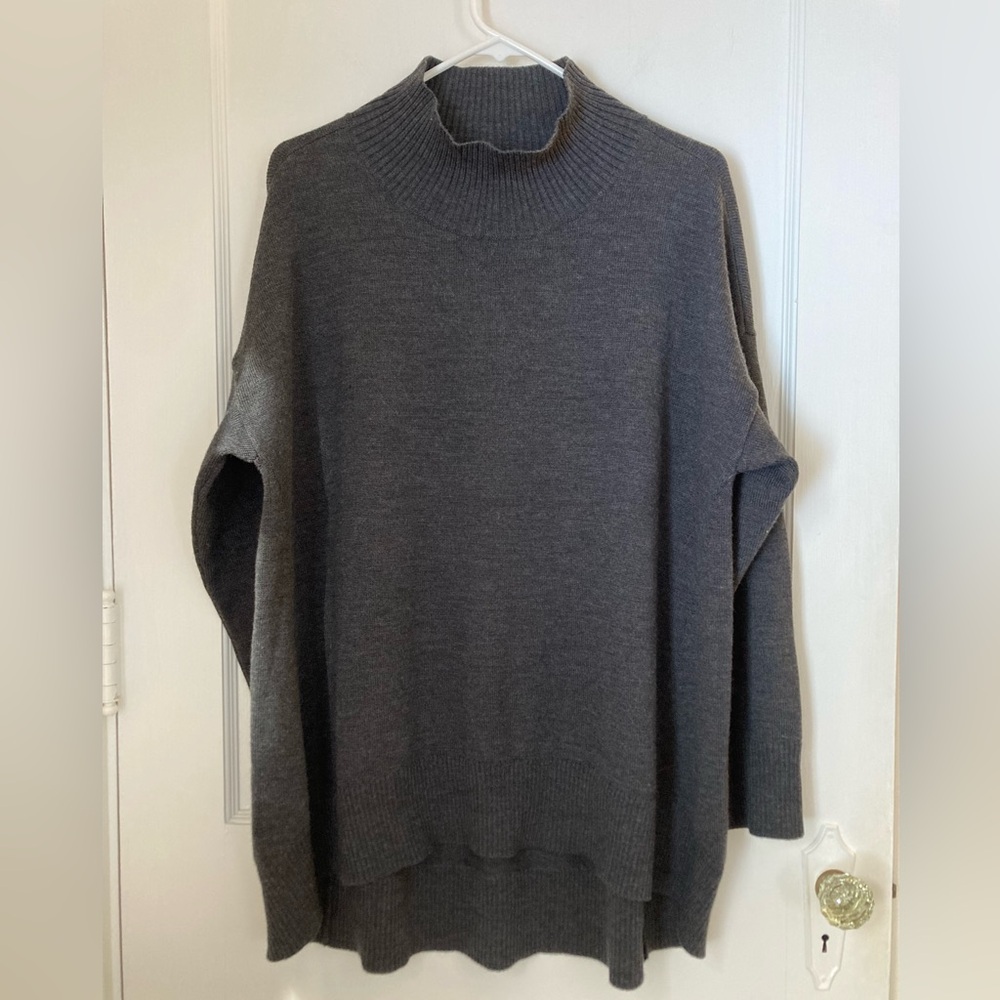 Eileen Fisher | Extra Fine Merino Wool Mock-neck Tunic Sweater Size 1X